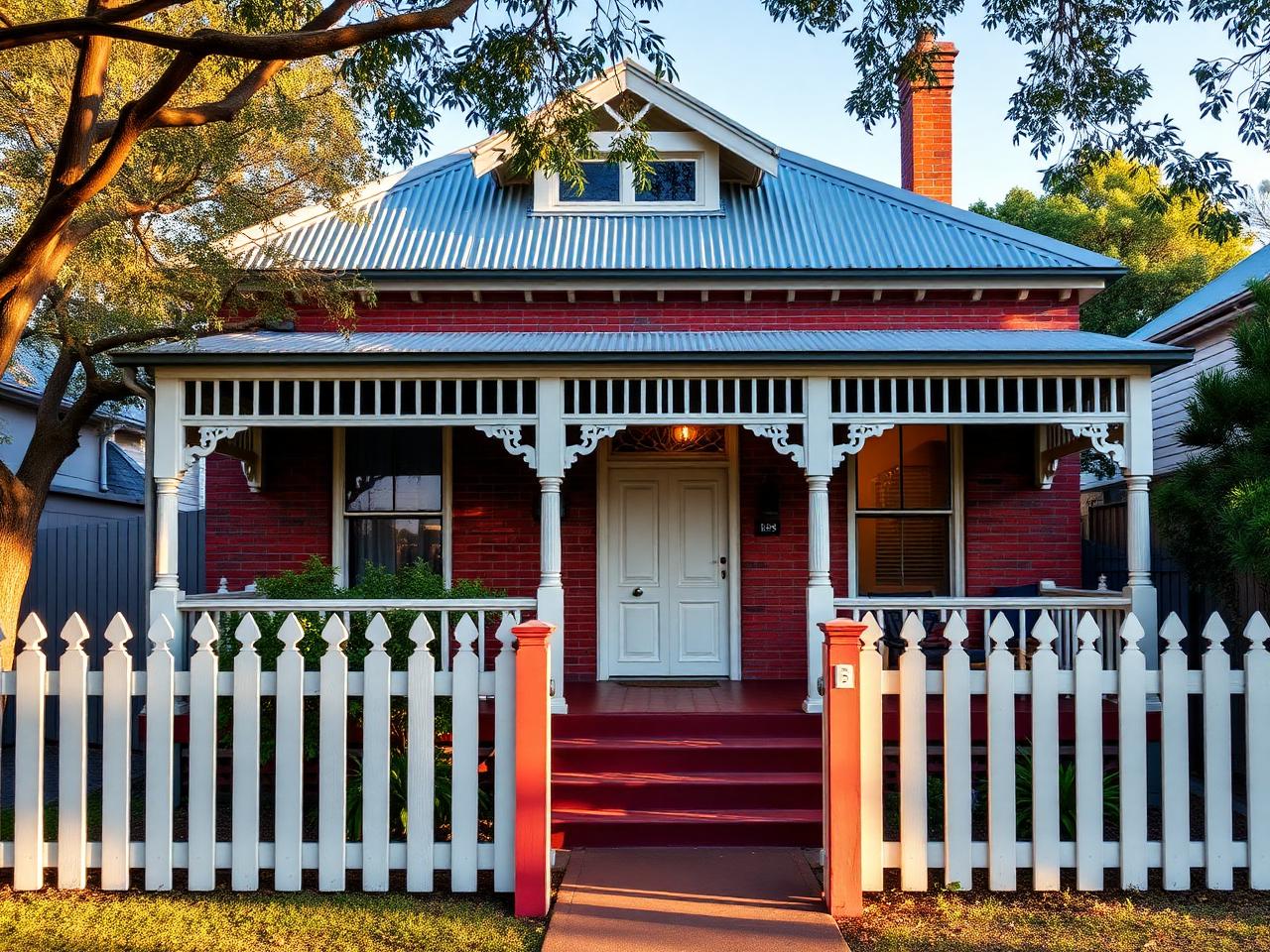 Restored Australian Federation home with brick facade and verandah