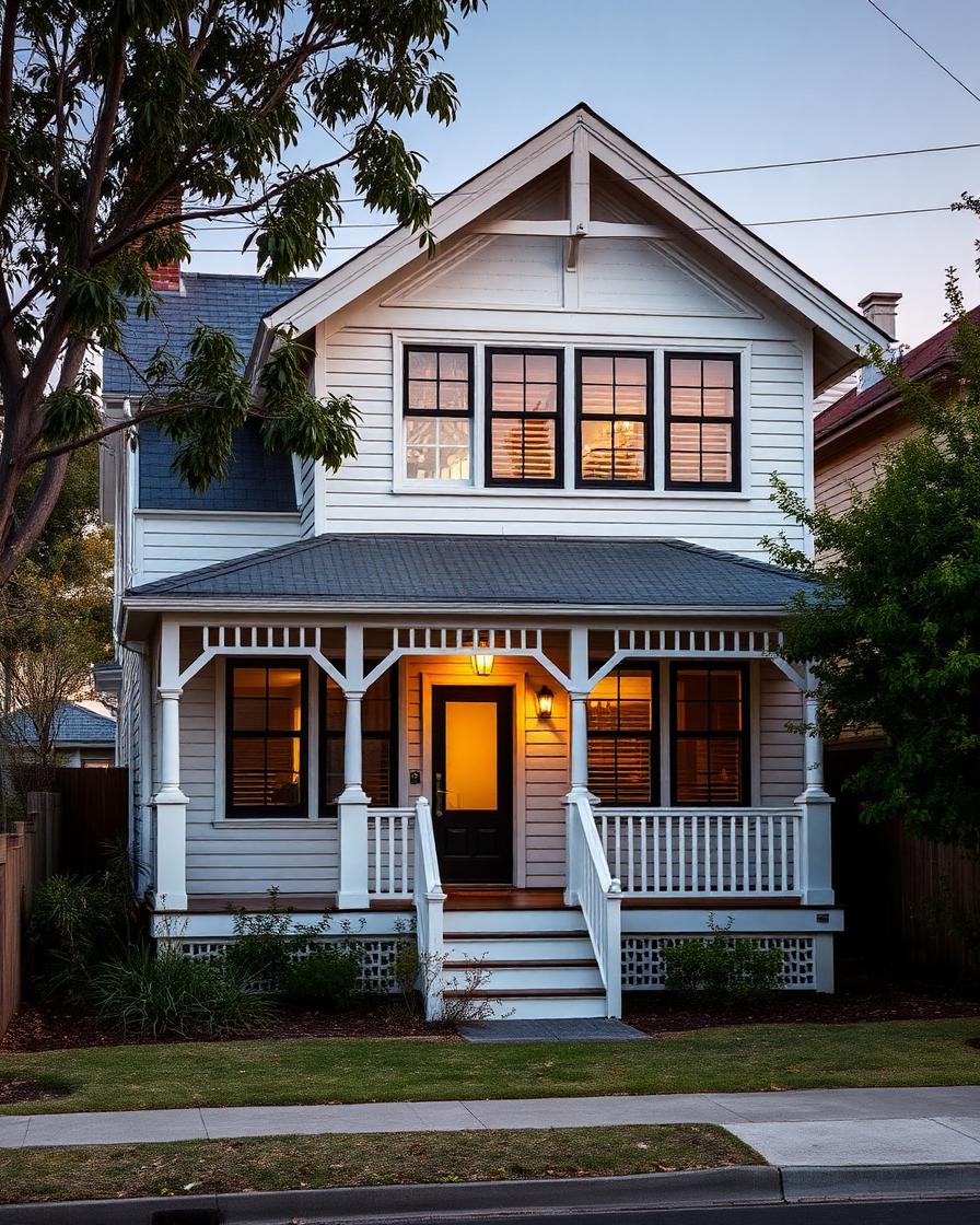 Australian weatherboard home with a contemporary second-storey addition